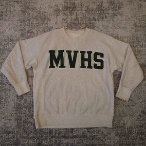 Vintage Discus Athletic Sweatshirt Mens Large Gray 90s MVHS High School Crewneck